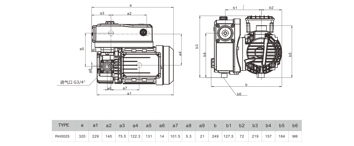 RH0025單級(jí)旋片真空泵